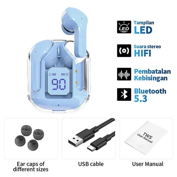 Headset Bluetooth FULL BASS AIR31 TWS Bluetooth 5.3 Headset Nirkabel Dengan Mikrofon Earphone
