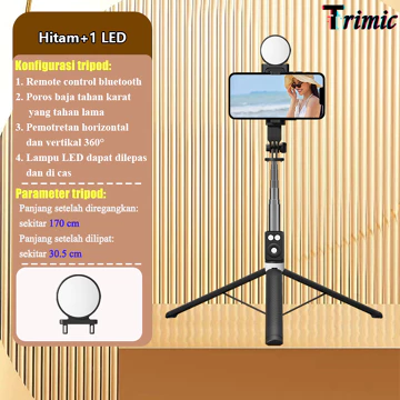 Trimic 170cm Selfie Stick Tongsis Tripod 7 Tombol Bluetooth Remote Control Tongkat Selfie