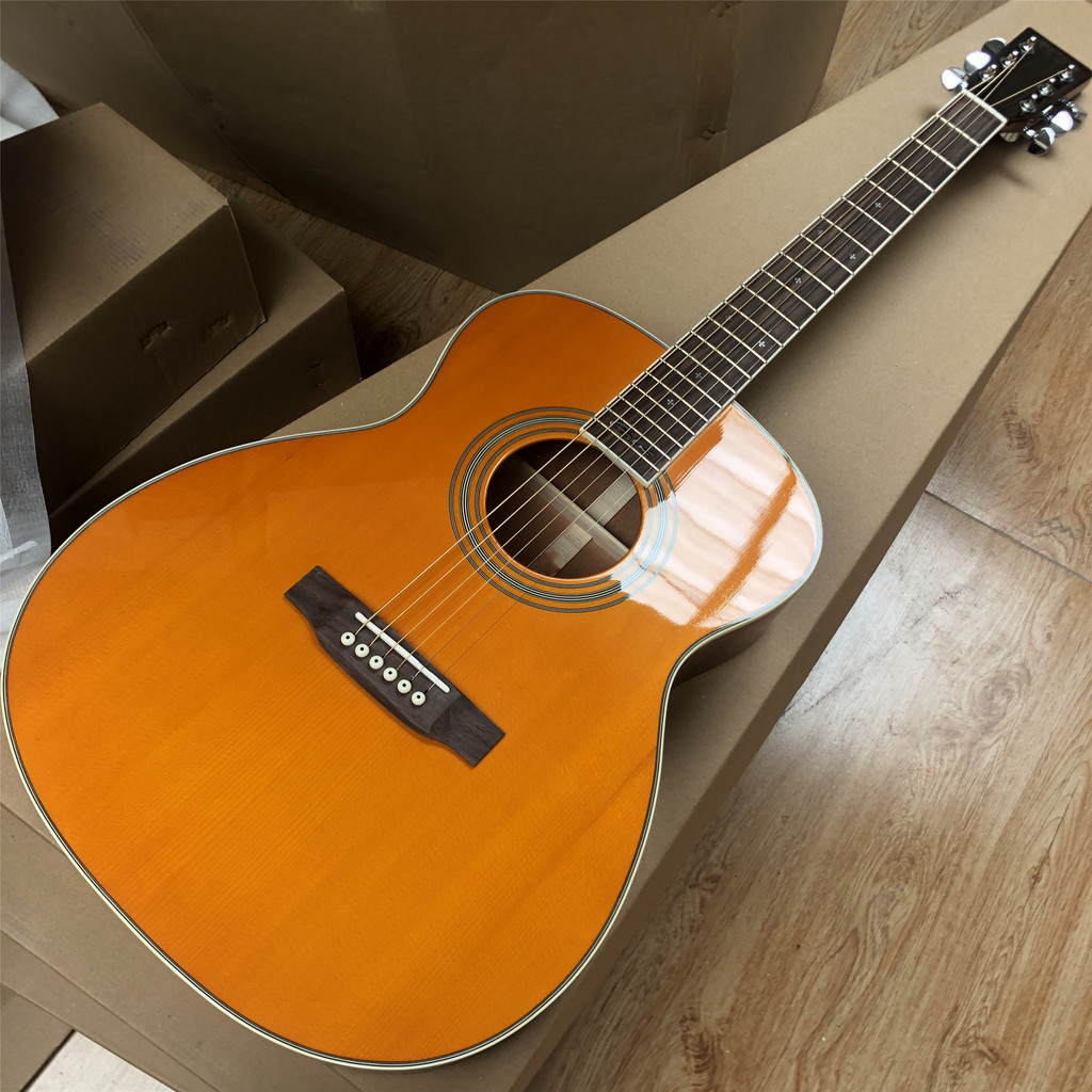 Jual OM28 parlour acoustic guitar OM-28 acoustic electric guitar round ...