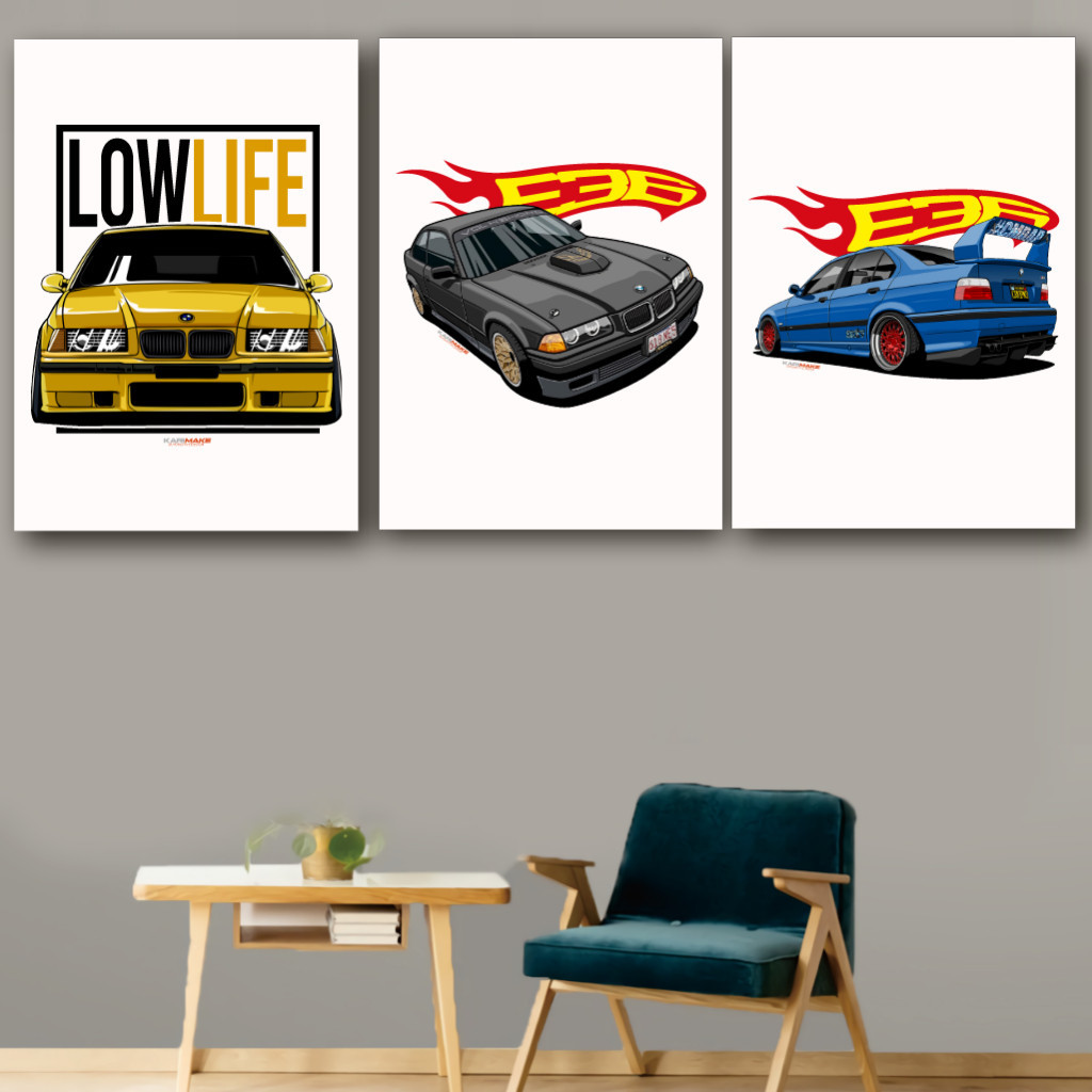 Jual Karimika Poster Kayu Dinding Aestetic Casual Racing Bmw E M Generation Stance Poster