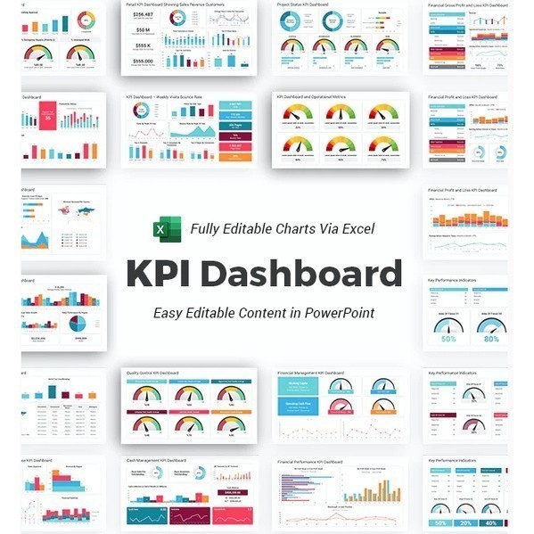 Jual NS KPI Dashboard PowerPoint Template Diagrams | PPT Edit | Shopee ...