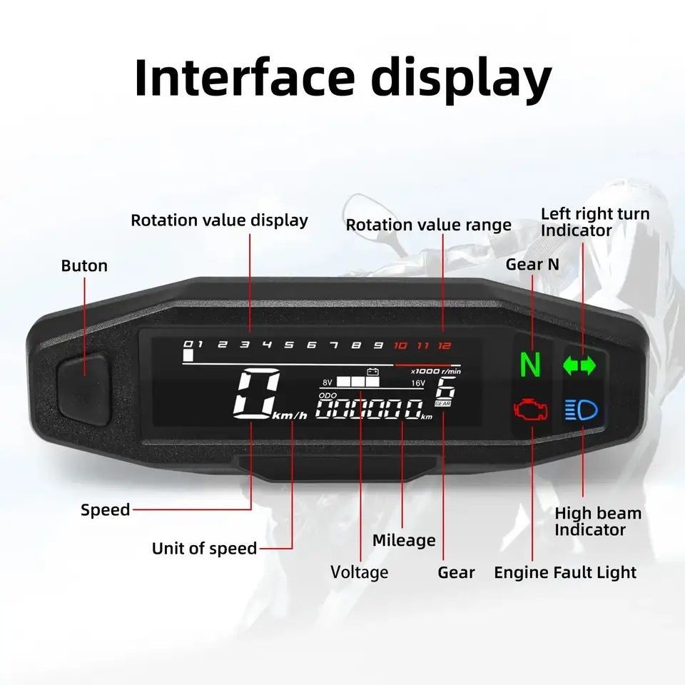 Jual Speedometer Odormeter Digital LED Model KTM Plus Kabel Sensor ...