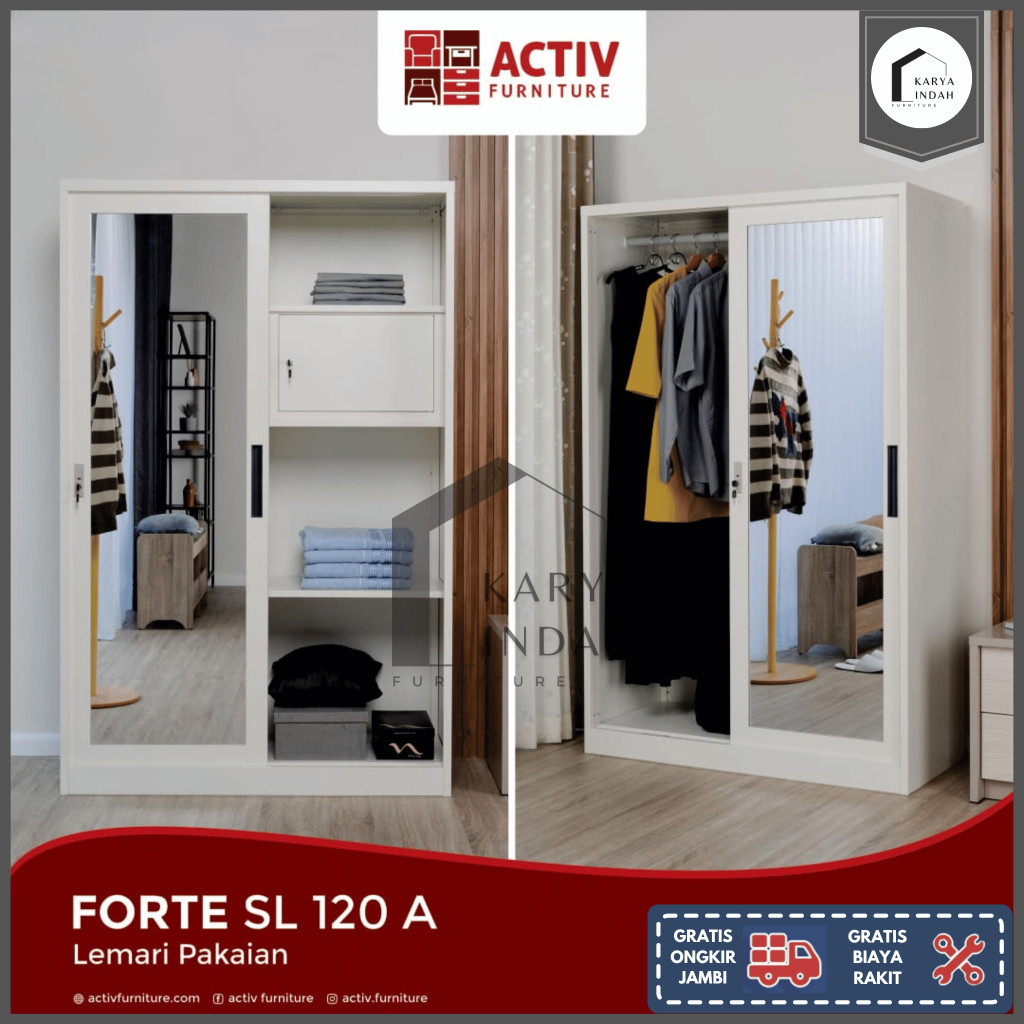 Jual Lemari Besi Activ Forte Sl 120 A Lemari Pakaian Baju 2 Pintu