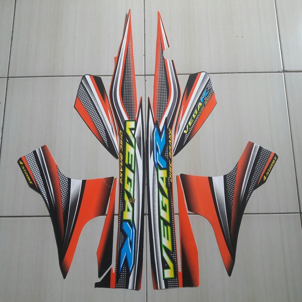 Jual STIKER STRIPING & LIS BODY VEGA R LAMA LAWAS 2004 2005 OREN HITAM ...