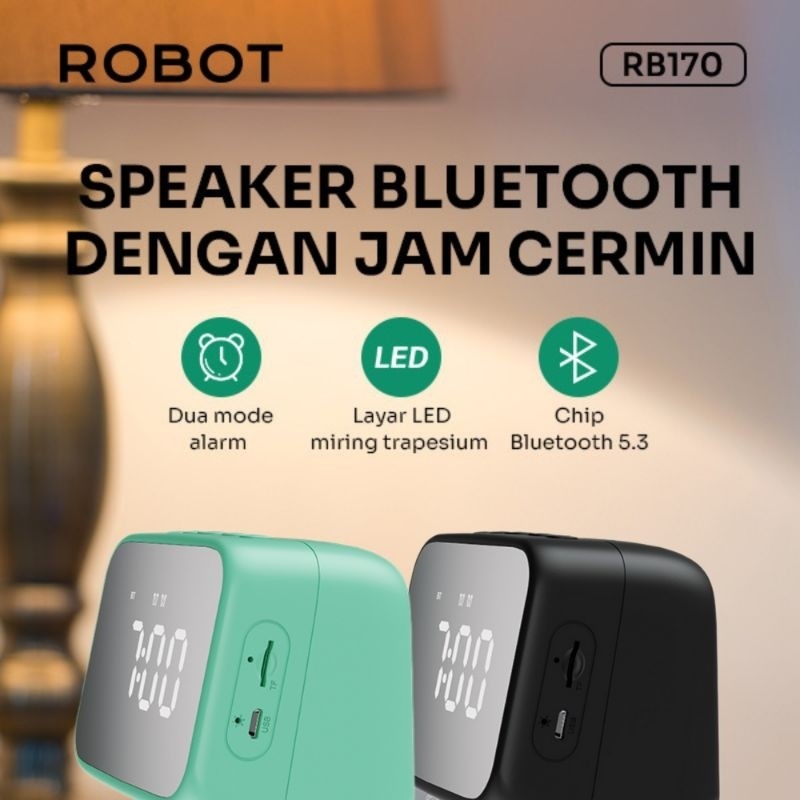 Jual SPEAKER & ALARM CLOCK WITH LED ROBOT RB170 BLUETOOTH 5.3 ORIGINAL ...
