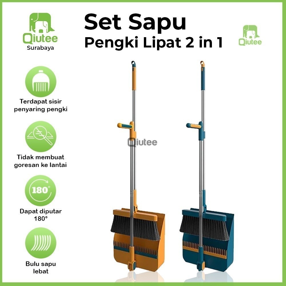 Jual Sapu Dan Pengki Set Sapu 2IN1 Broom Set Sapu Pembersih Lantai ...