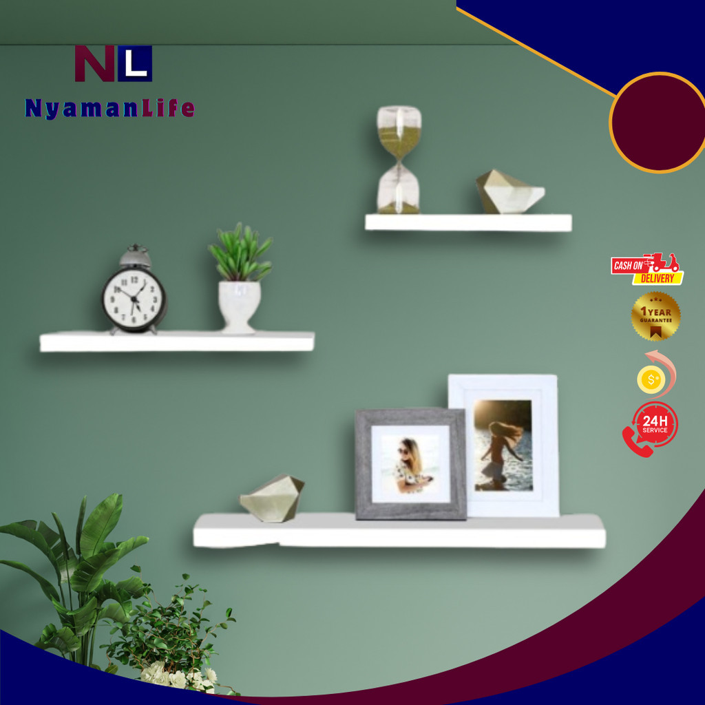 Jual NyamanLife - Rak Ambalan Dinding 3in1 Modern Minimalis untuk ...