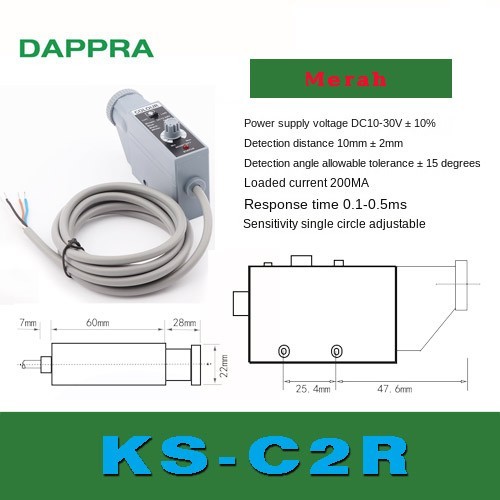 Jual FO99 Contrast Scanner eye Color Code Mark Sensor Merah KS-C2R KS ...