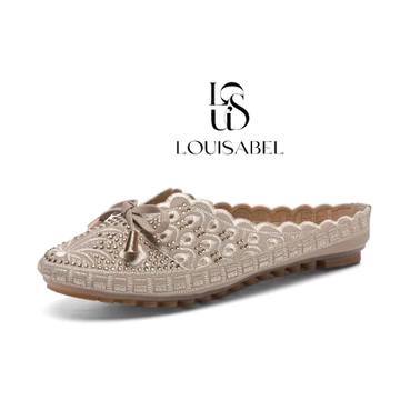 LOUISABEL Lace Ballerina Ribbon Sepatu Flat Shoes Loafer Wanita LSB JN337