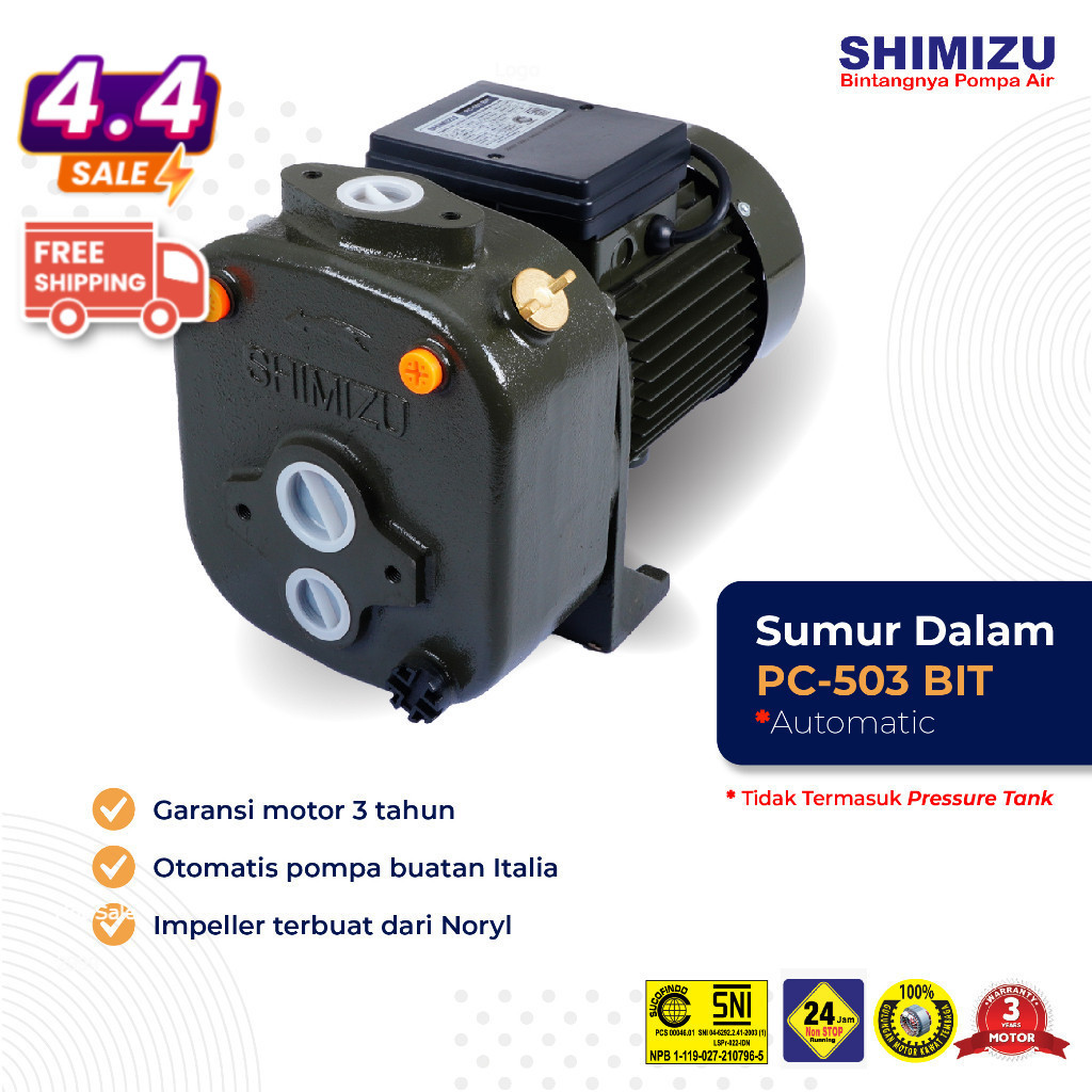 Jual SHIMIZU POMPA AIR PC 503 BIT NT ( NON TABUNG/HANYA POMPA SAJA) BR1 ...