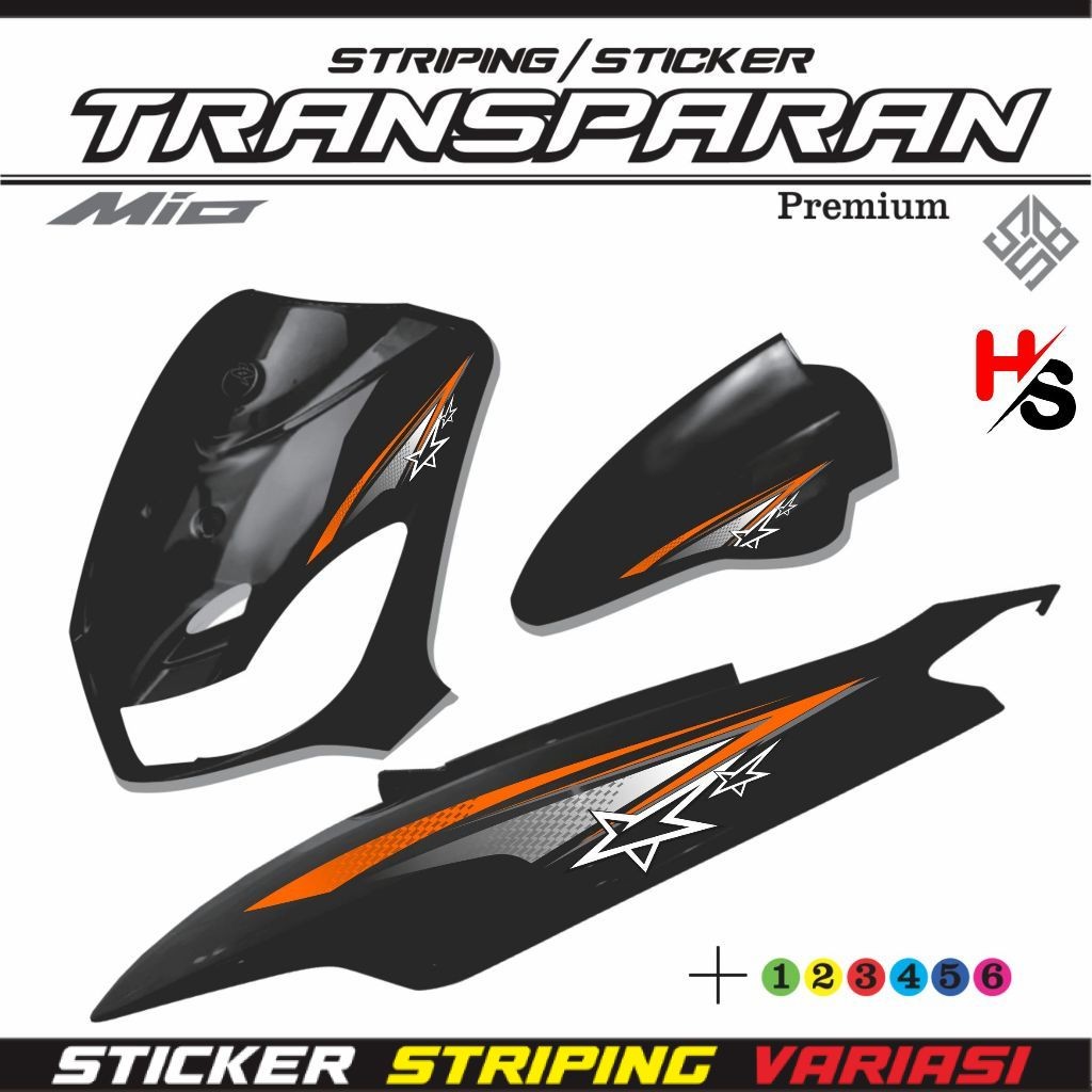 Jual POLET STRIPING STICKER STRIPING TRANSPARAN BODY MOTOR YAMAHA MIO ...