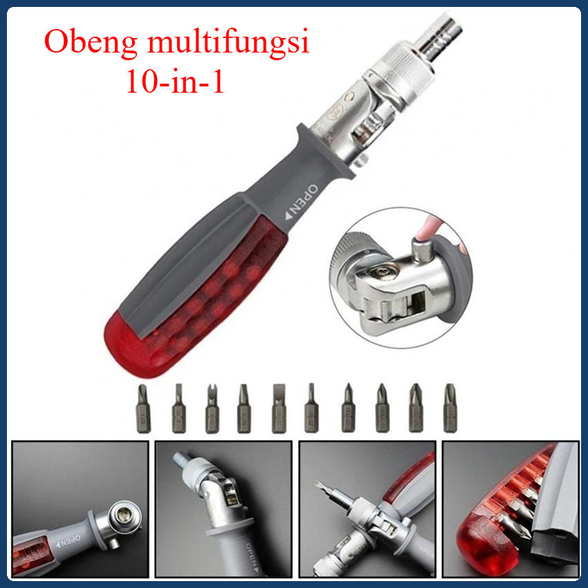 Jual Obeng Multifungsi 10 In 1 Dengan Panjang 190Mm Serbaguna Kepala ...