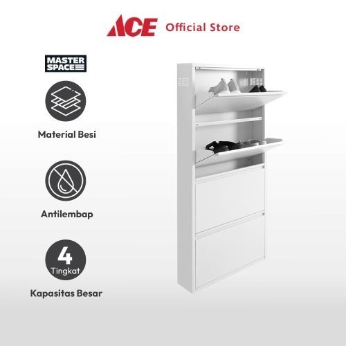 Jual Ace - Masterspace Kabinet Sepatu 4 Tingkat Besi - Putih | Shopee ...