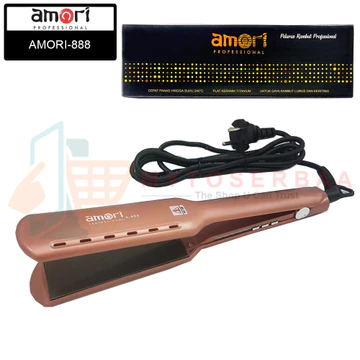 AMORI 888 Catokan Rambut Plat Lebar (Wide Plate Super Smooth Titanium Ionic Plate) MY