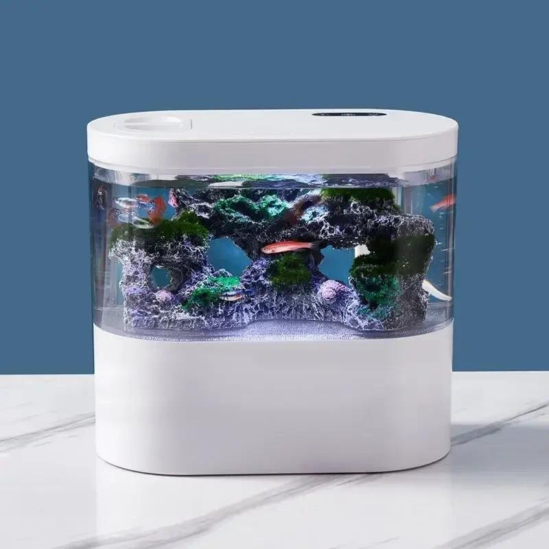 Picture of Jual Mini Desktop Aquarium USB Built-in Water Pump/LED Light/filter ...