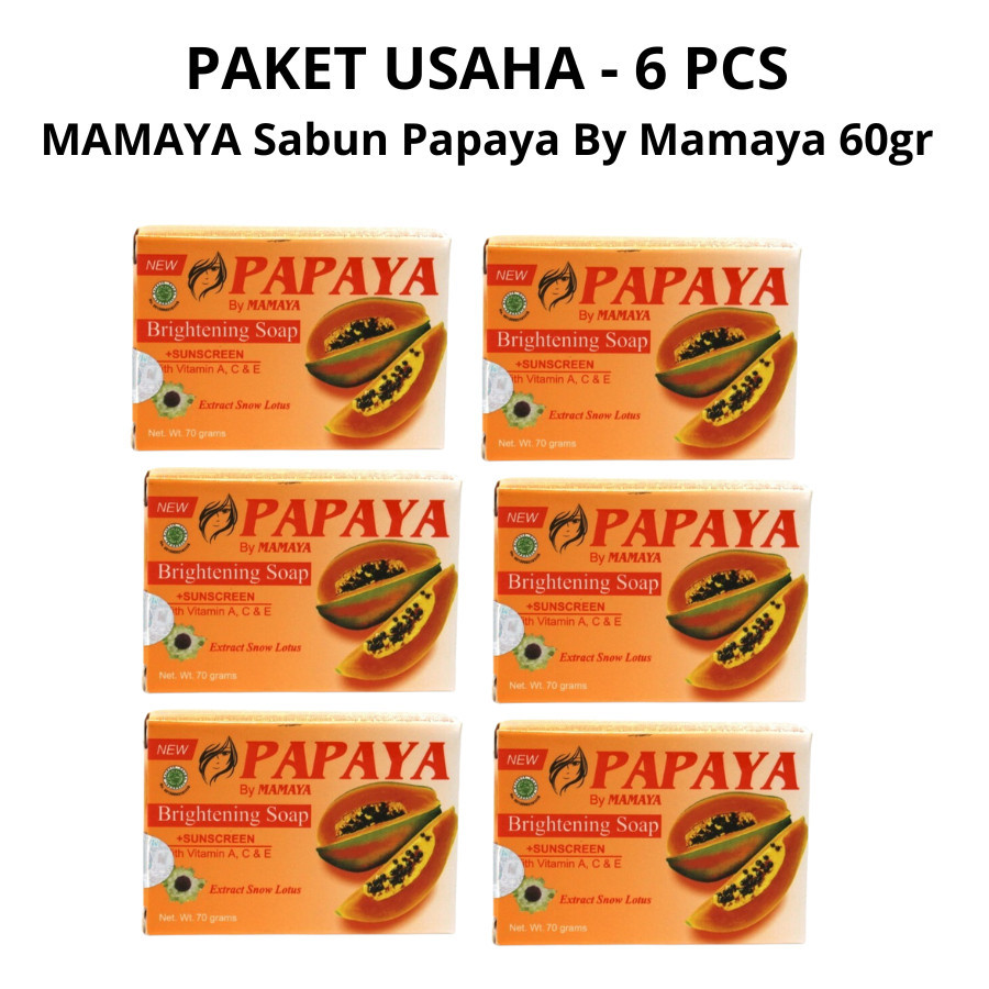 Jual AiLiN (PAKET ISI 6) MAMAYA Sabun Papaya By Mamaya 60gr ISI 6 ...
