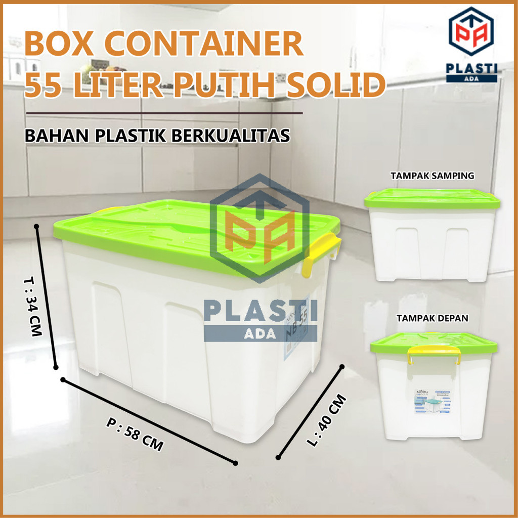 Jual BOX CONTAINER 55 LITER + RODA - Kontainer Box Plastik / Kotak ...