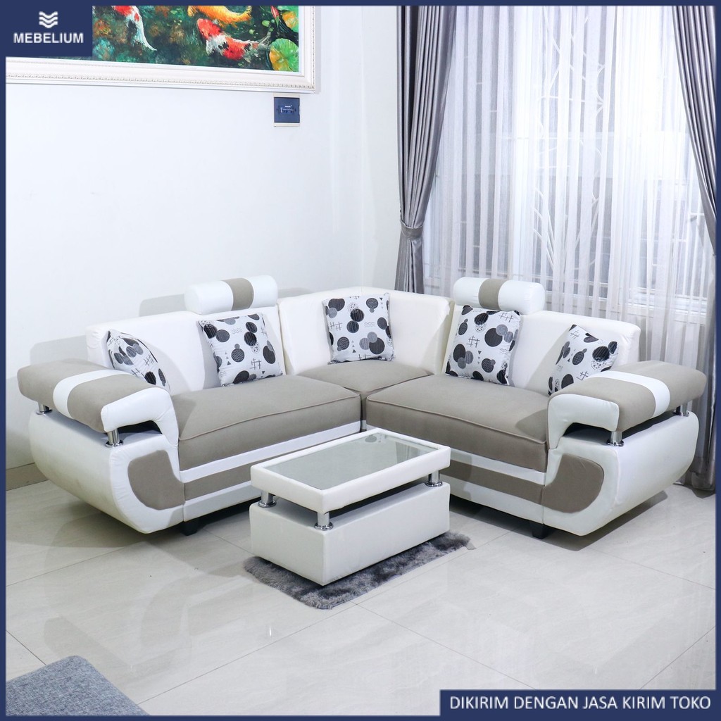 Sofa Tamu L Klasik Full Set Minimalis | Sofa L Sudut Anti Air