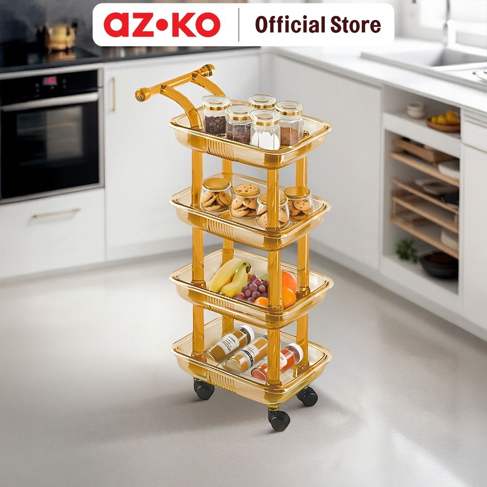 Jual AZKO Stora Rak Troli Tingkat Clear - Cokelat Tempat Penyimpanan ...