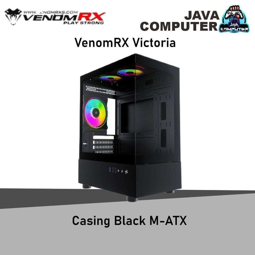 Jual VenomRX Victoria Casing Black M-ATX | Shopee Indonesia