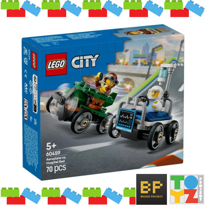Jual Lego 60459 City - Airplane vs. Hospital Bed Race Car Pack | Shopee ...