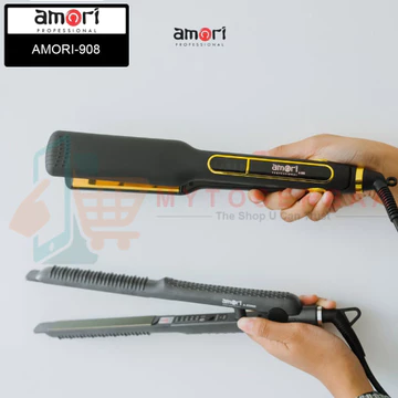 AMORI 908 Catokan Rambut Plat Lebar (Wide Plate) Dengan Nano Titanium Ceramic MCH Heater MY