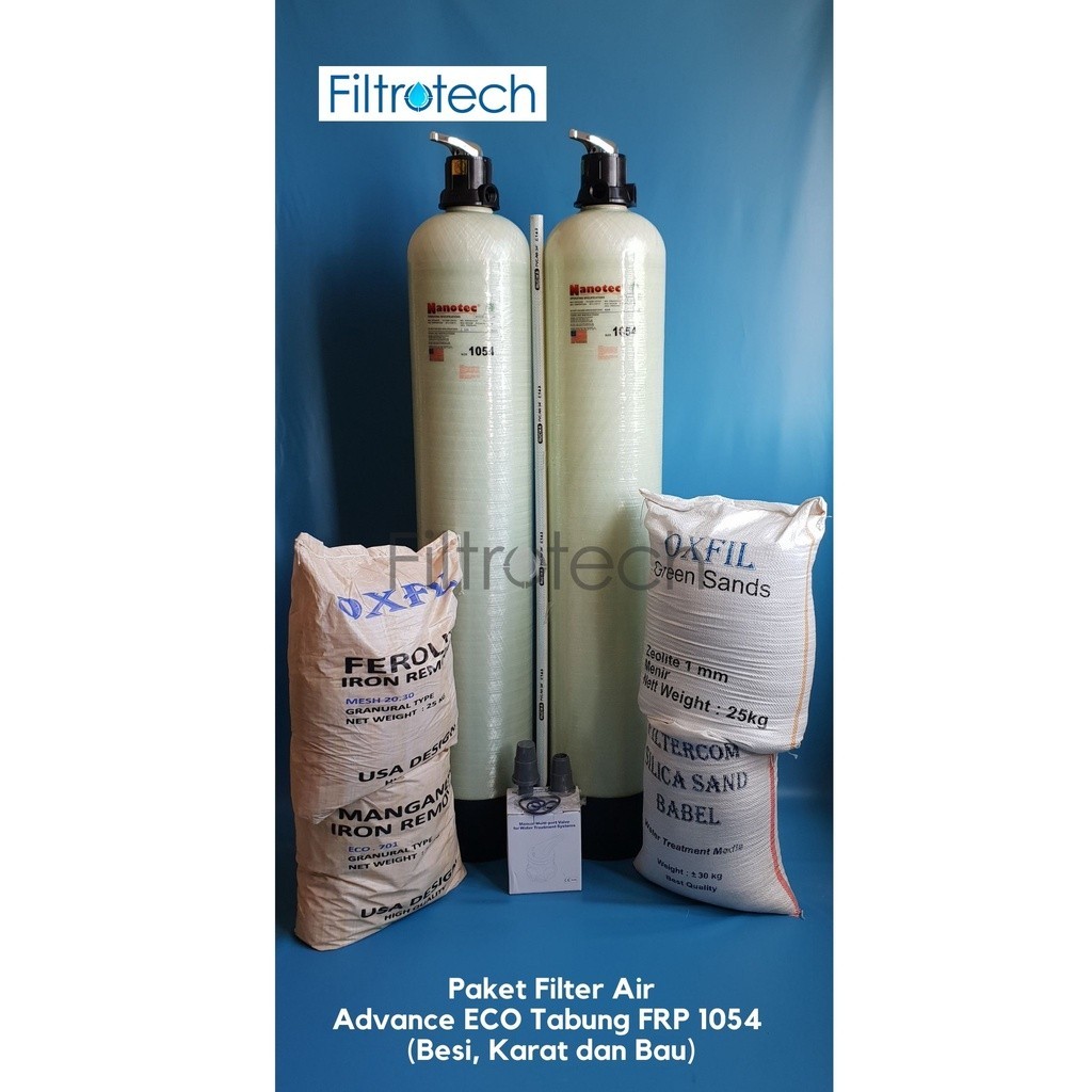 Jual Paket Filter Air Tabung Advance Eco Frp Air Besi Karat Dan