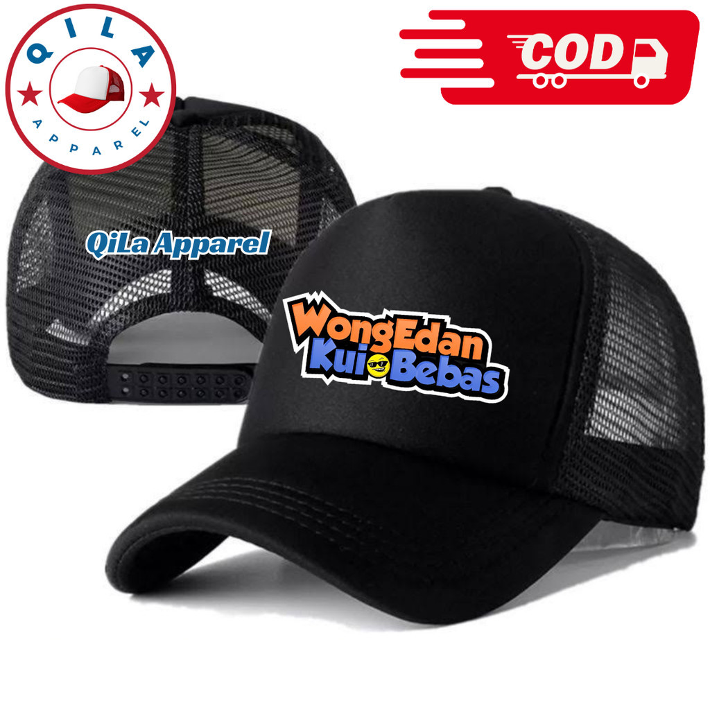 Jual QiLa Apparel Topi Trucker KATAKATA WONG EDAN KUI BEBAS Topi