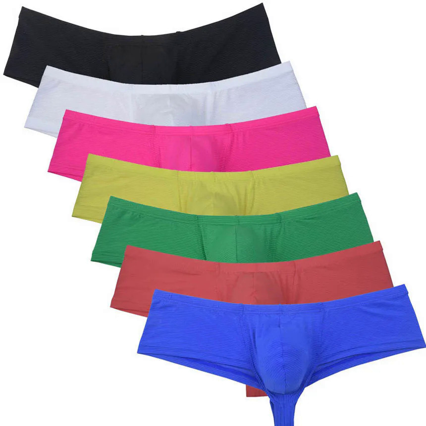 Jual Men Ice Silk Cheeky Bikini Boxer Underwear Hipster Trunks ...