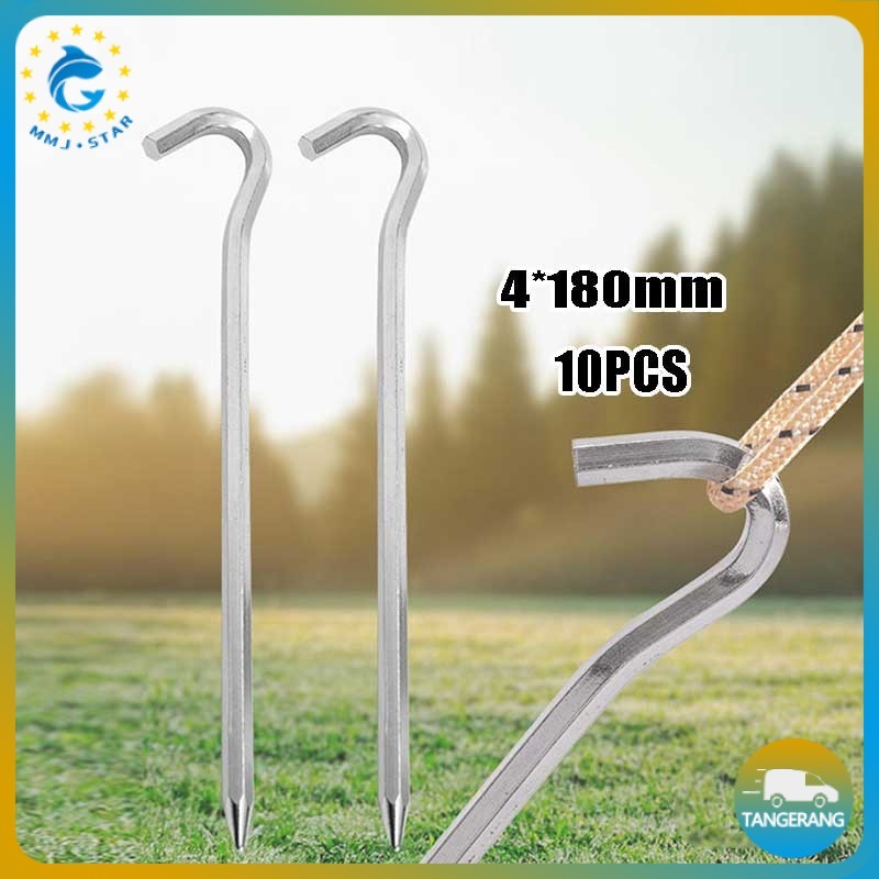 10pcs Pasak Tenda Aluminium Alloy Hexagonal Anti Karat Awet Panjang 18 Cm