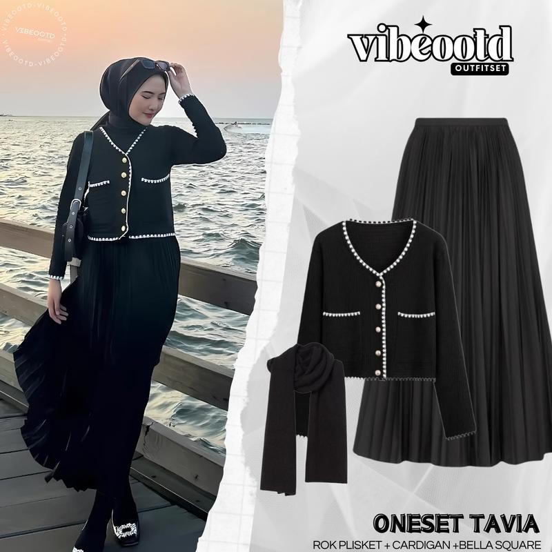 Jual Tavia Outfit Set Wanita Hijab ( Bawahan Rok Plisket Panjang ...