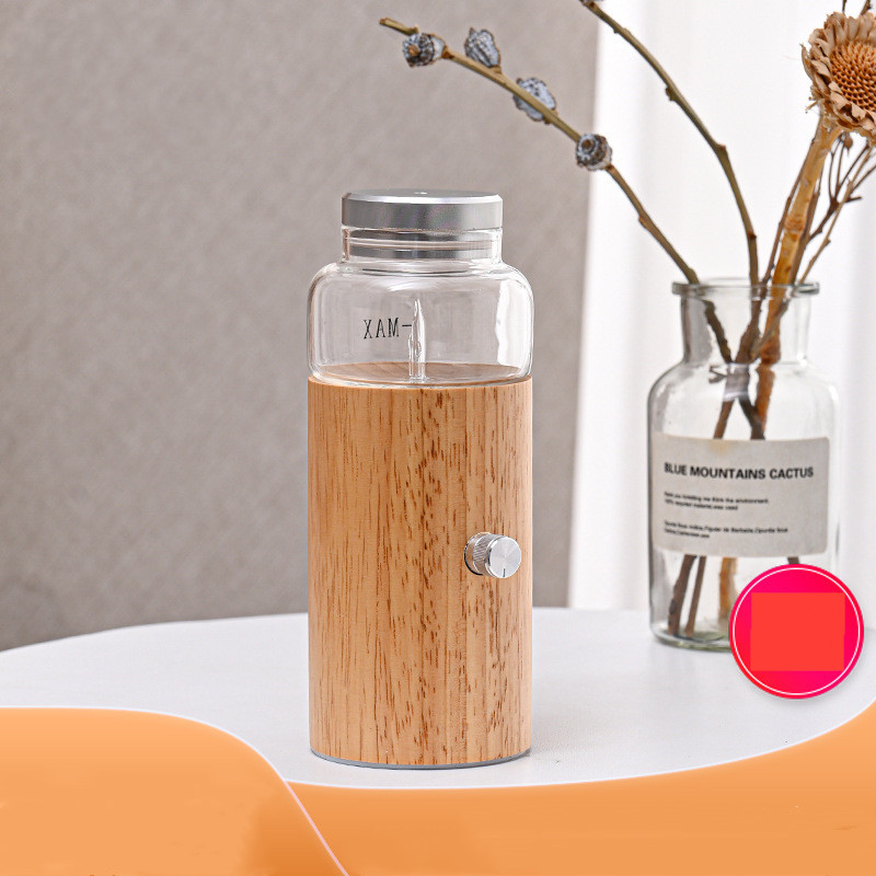 Jual Waterless Aroma Essential Oil Diffuser Cup Wooden Glass ...