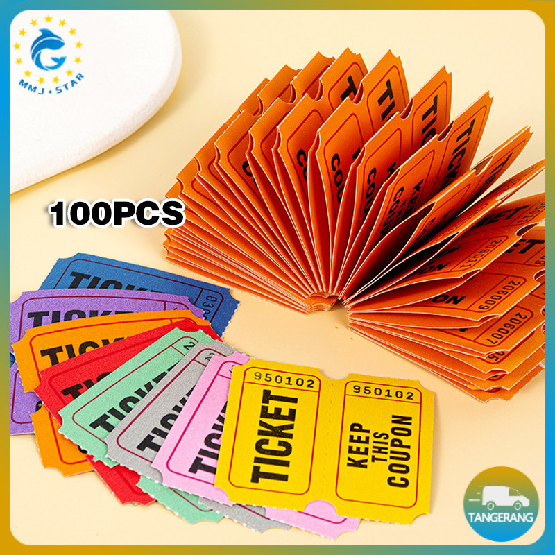 Jual 100Pcs Raffle Ticket Raffle Event Tickets Easily Tear Ticket ...
