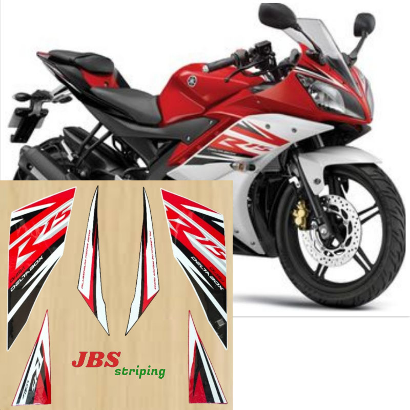 Jual Stiker r 15 striping Yamaha R15 R 15 merah putih tahun 2014 2015 ...
