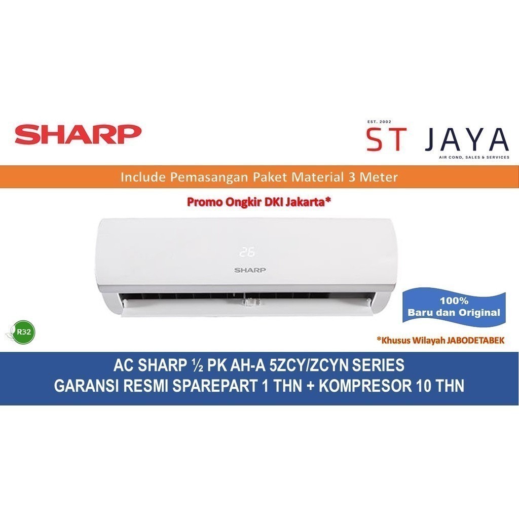 Jual PASANG AC Sharp 1 2 PK AC 1 2 PK AH 5ZCY ZCYN Low Watt R32