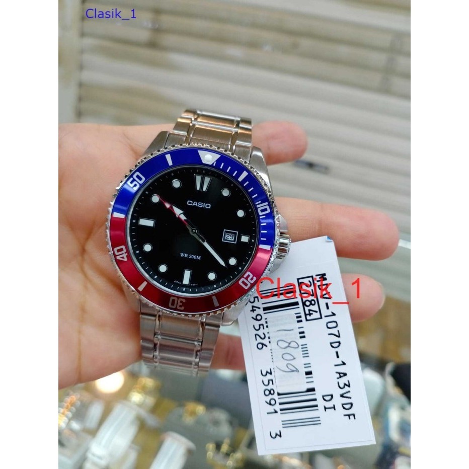 Jual Original 100%!! Casio MDV-107D-1A3VDF Marlin Duro Diver 200m MDV ...