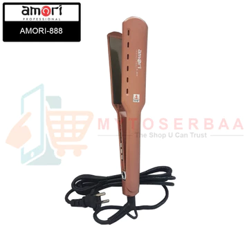 AMORI 888 Catokan Rambut Plat Lebar (Wide Plate Super Smooth Titanium Ionic Plate) MY