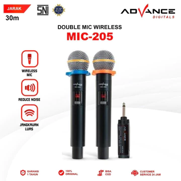ADVANCE Wireless Microphone Wireless Double Charge (MIC 205 MIC 206 MIC 207 MIC 208 MIC209
