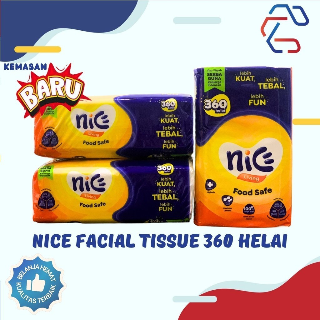 Jual Nice Facial Tissue 180 Sheets/360 Helai - 1 Pcs | Shopee Indonesia