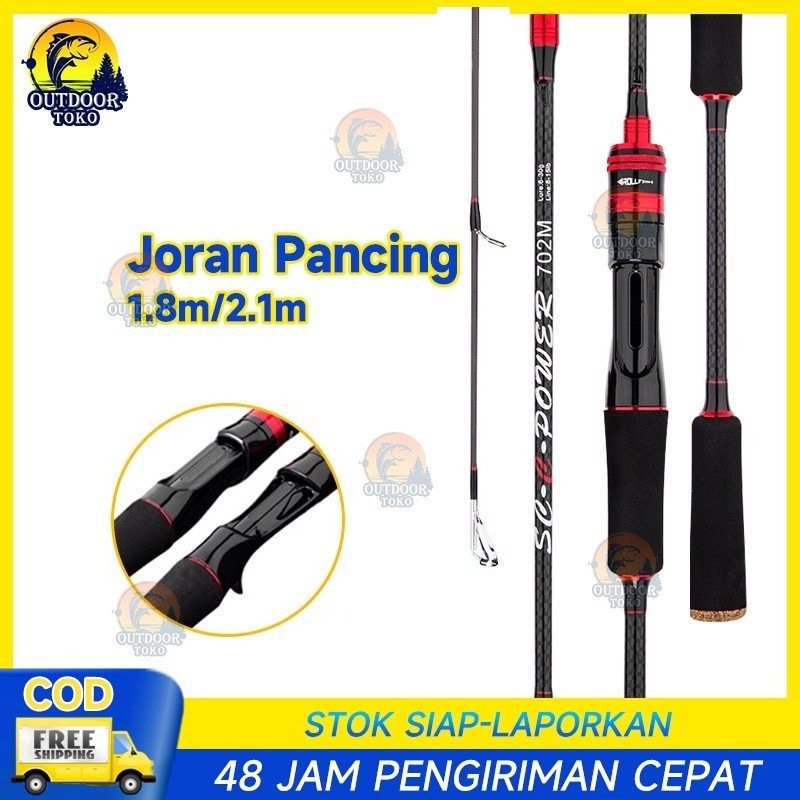 Jual Joran Pancing 1.6m1.8m 2.1m 2 Sections Solid Tip Carbon Fishing ...