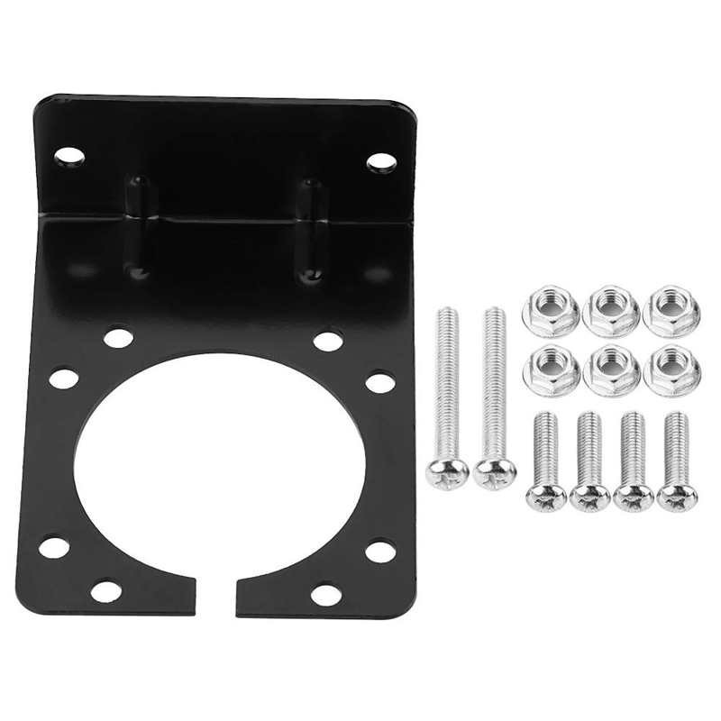 Jual Metal Powder Coated Mount Bracket fit for 7 way Truck Trailer Plug ...