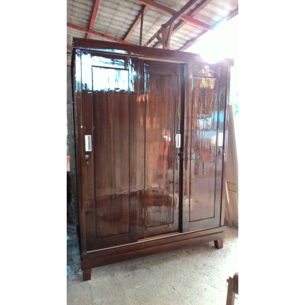 Jual Spesial Promo Sale Lemari Pintu Sliding Door Jati Lemari Pakaian Pintu Geser Shopee