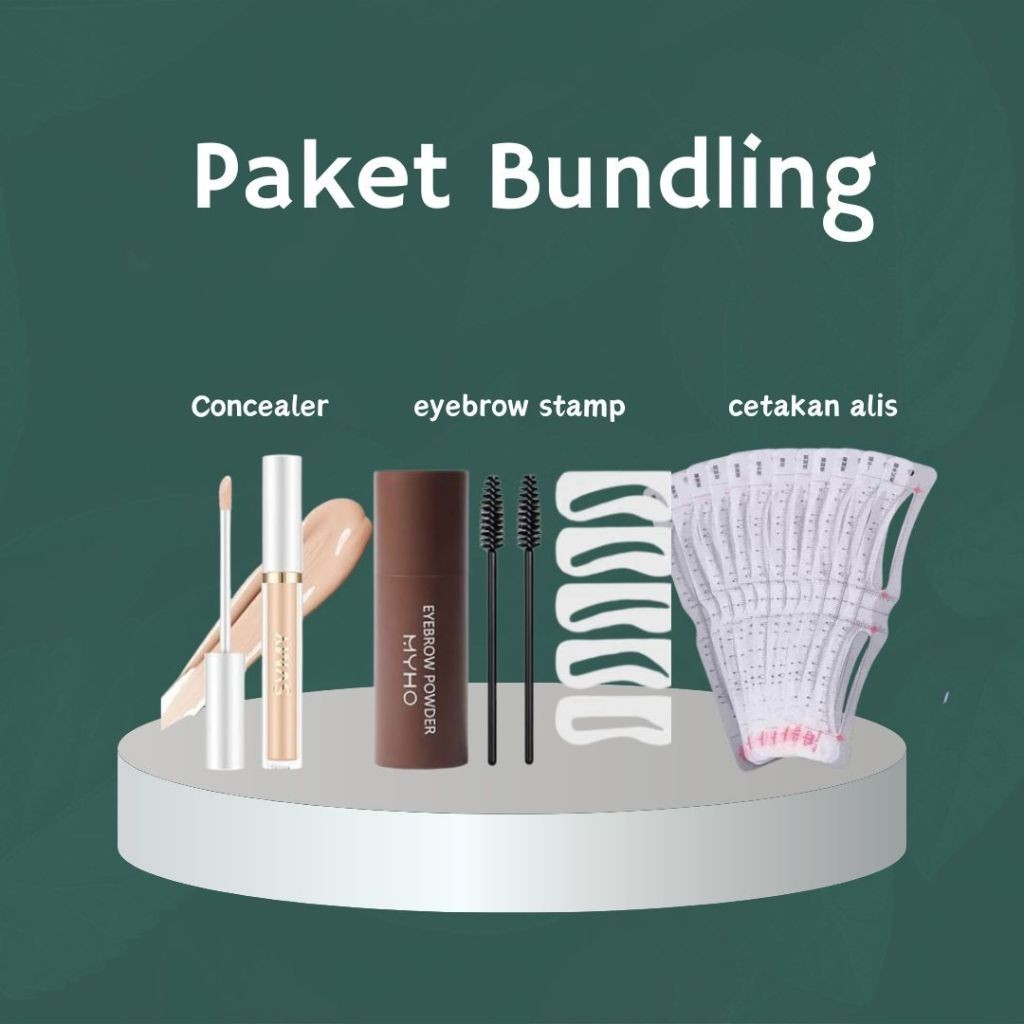 Jual (3in1) Paket Eyebrow Powder 3in1 Bundling Cetakan Alis Tali ...