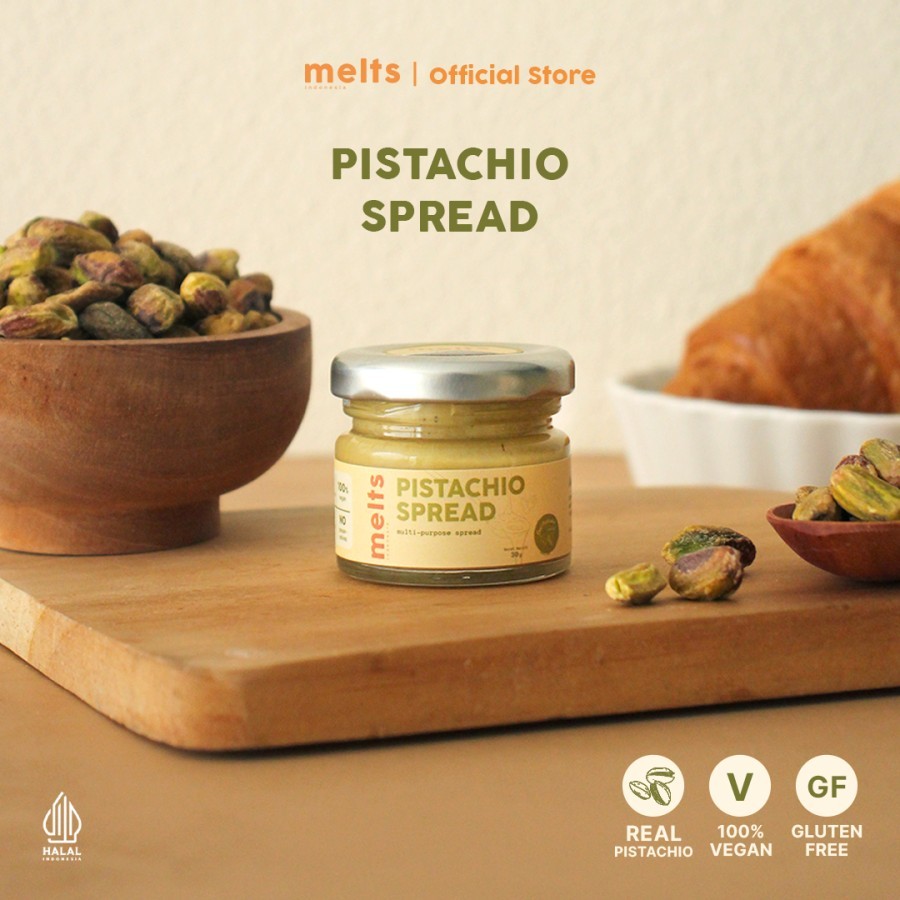 Jual Melts Pistachio Spread - Selai Kacang Plant Based VEGAN ( Glass ...