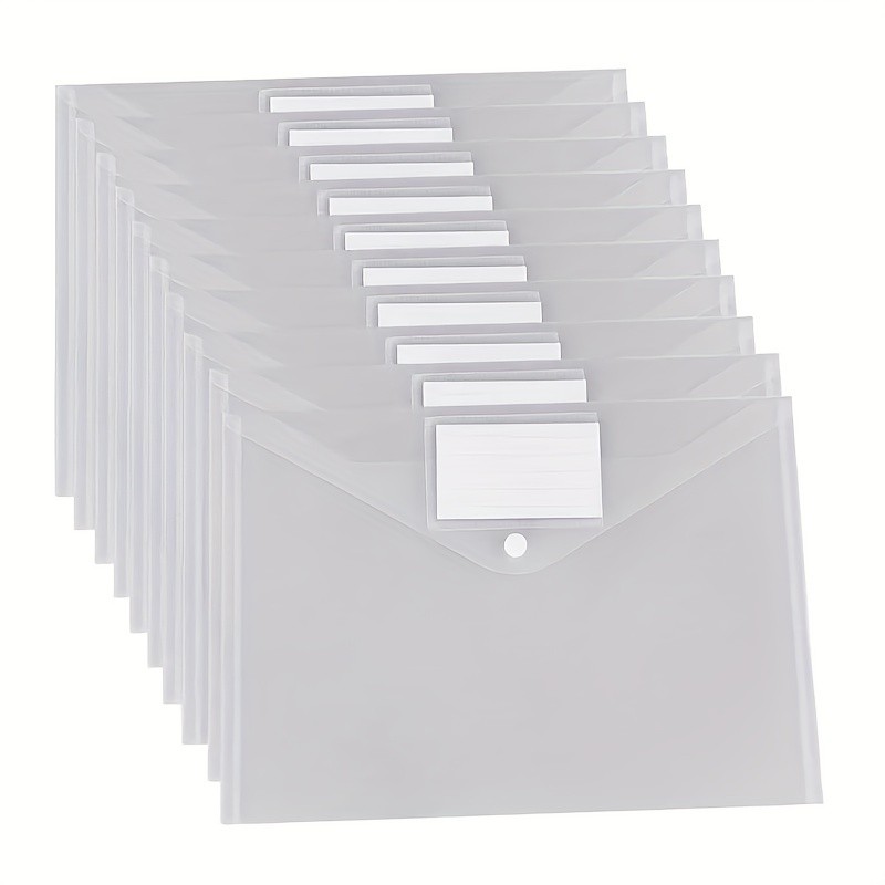 Jual 10 Transparent Thickeneded A4 Snap File Bags, Plastic Information ...