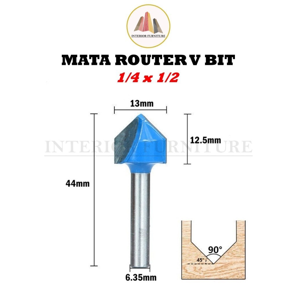 Jual Mata Profil Kayu V GROOVING BIT AST 1/4