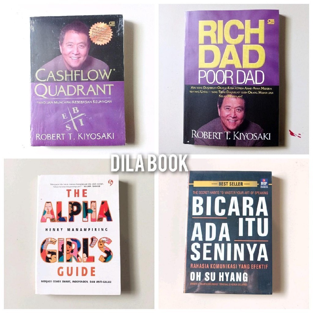 Jual 1 Paket 4 Buku Motivasi Richdad Poor Dad Cashflow Quadrant