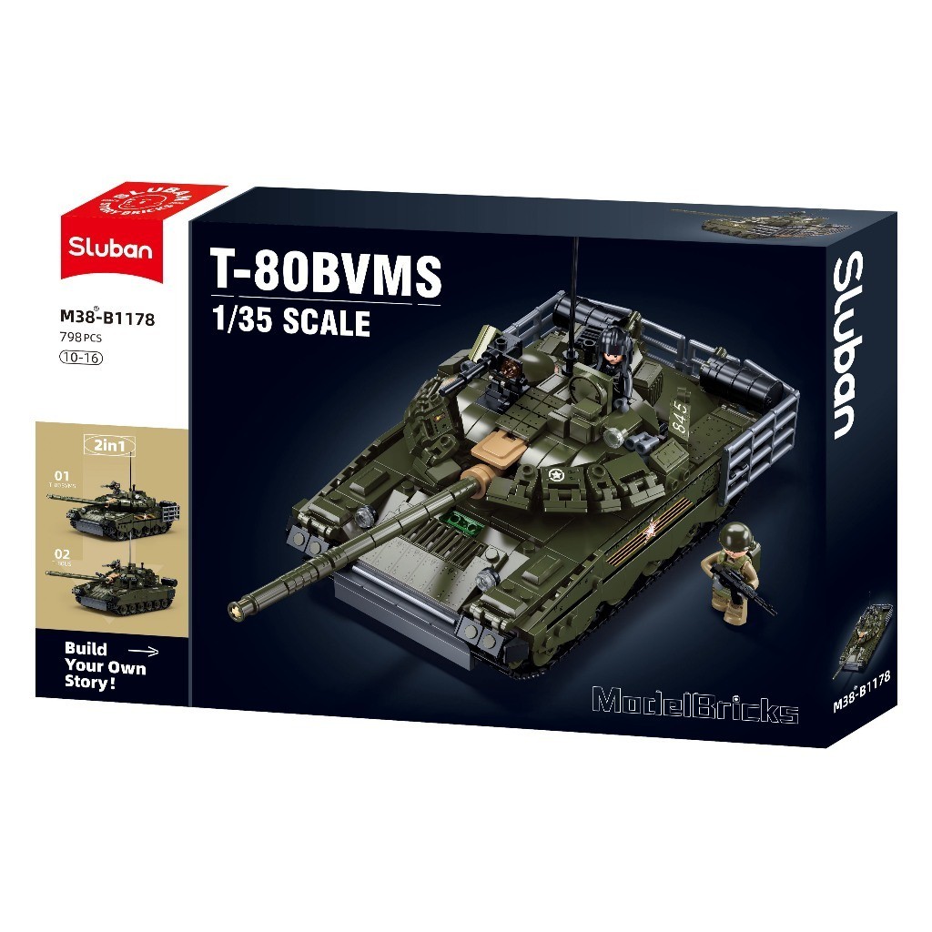 Sluban M38-B0282 Set Modulare Esercito Battle Tank - 178 Pezzi, Mattoncini Compatibili CE E ROHS