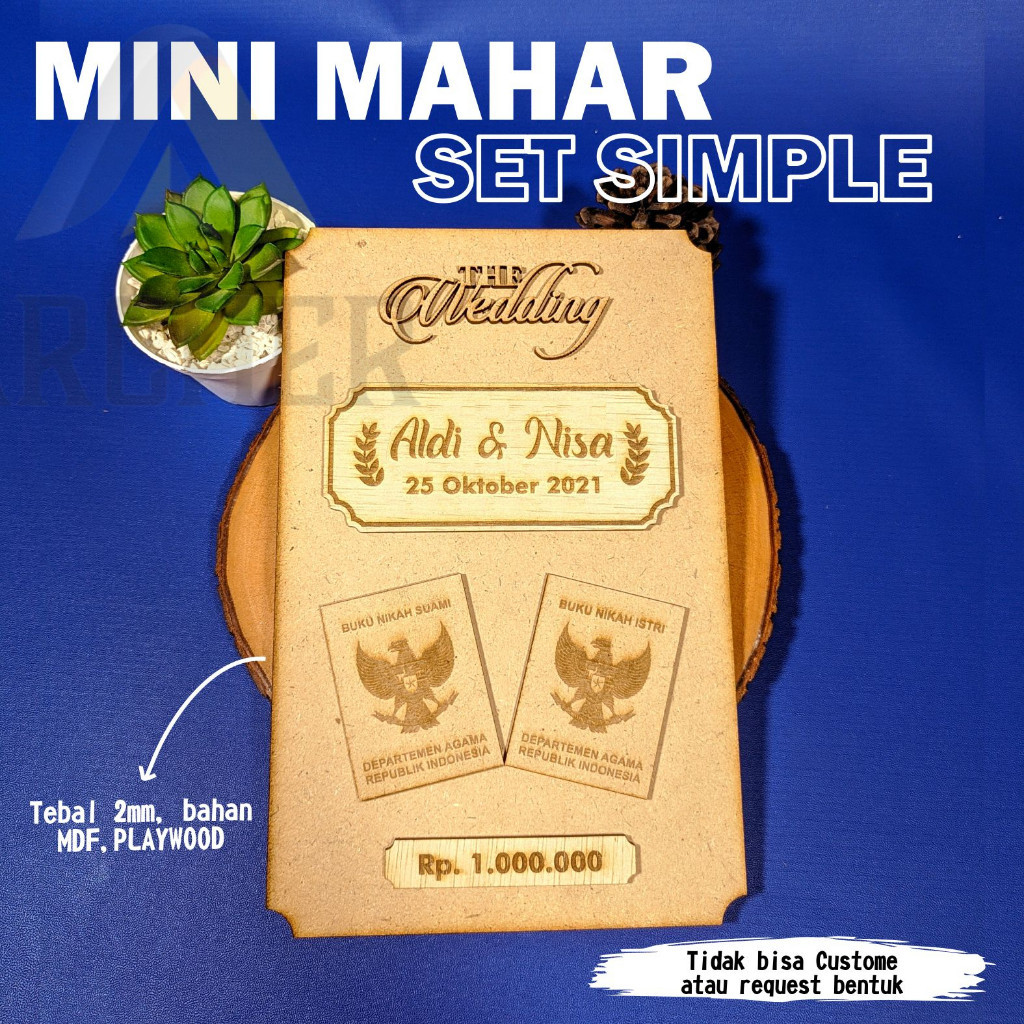 Jual CUSTOM MINI MAHAR SET SIMPLE BUKU PERNIKAHAN UNTUK HIASAN MAHAR ...