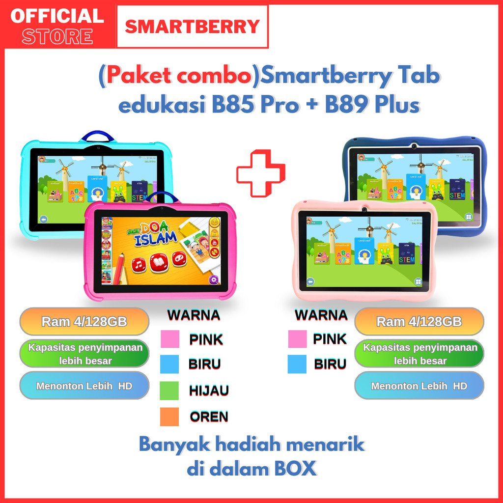 Jual (Paket combo) Smartberry Tab edukasi B85 Pro + B89 Plus / Banyak ...